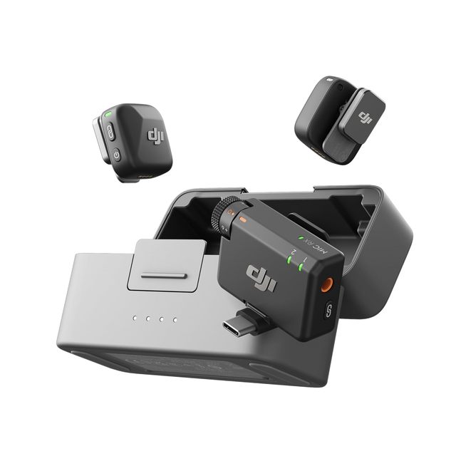 DJI Mic Mini 2 TX + 1 RX Wireless Lavalier Microphone with Charging Case for Interview Livestream Podcast