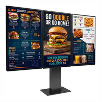 Pantalla LCD Triple para Exteriores de 3x55 Pulgadas, Impermeable IP65, Gráficos Animados Digitales para Menús de Restaurantes de Comida Rápida Drive-Thru