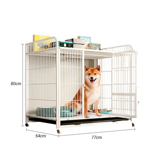 Nuovo Design solido cassa per cani morbida porta scorrevole in ferro per animali domestici cuccia impilabile gabbie per cani mobili per cani elegante custodia per animali domestici - Product Image 4