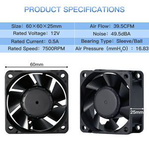 מאוורר קירור צירי DC 12V 24V ללא מברשות, בעל מהירות סיבוב גבוהה, עמיד בטמפרטורות גבוהות, עמיד למים בתקן IP68, למחשב נייד, ארון, UPS, מקרר, מייבש - Product Image 2