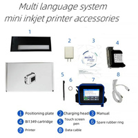 Imprimante jet d'encre portable TIJ 12,7 mm/25,4 mm, interface USB, impression par lots, adaptée aux surfaces courbes et aux canettes