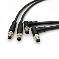 Câble d'extension de connecteur aviation 4 broches blindé PVC PUR étanche IP67, connecteur rapide, câble d'alimentation industriel