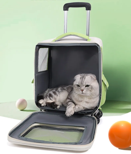 Sac de transport pour animaux de compagnie, chariot de voyage portable pour chat et chiot, sac respirant pour animaux de compagnie, sac à dos de transport sur roulettes, grande capacité - Product Image 4