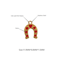 Liontin Logam Anti Oksidasi Enamel Natal Bahan Stainless Steel untuk Pembuatan Perhiasan, Aksesoris Kalung, Gelang, Anting DIY