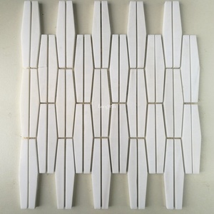 Tira de mármol blanco Precio al por mayor Azulejos Cuarto de ducha Láminas de mármol Mosaico de piedra de <span class=keywords><strong>hotel</strong></span> Mosaico de mármo - Product Image 5