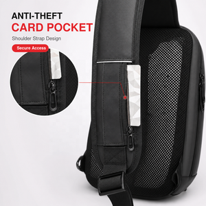 Sac à bandoulière pour homme avec chargement USB, en PVC résistant à l'eau, avec plusieurs poches et compartiment pour tablette 9,7 pouces - Product Image 6