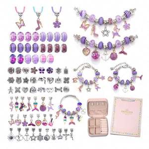 Pulsera de lujo chapada en platino 76 Uds para mujer con colgante de cristal joyería de moda pulsera de cuentas de acero inoxidable de moda 2025 - Product Image 4