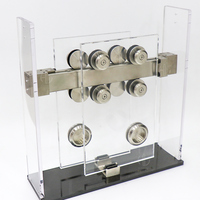 Accessoires de quincaillerie pour porte de douche coulissante en acier inoxydable 304, fabrication chinoise, avec installation par vis pour tube carré