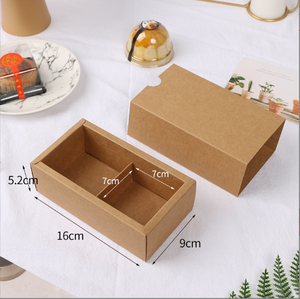 Scatola in Cartone Kraft Biodegradabile con Divisorio <span class=keywords><strong>a</strong></span> Griglia per Consegna di Biscotti e Pasticcini Fatti in Casa - Product Image 5