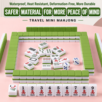 Table de Mahjong Pliante d'Extérieur, Ensemble de Voyage Portable, en Bois Massif, Idéale pour Dortoir, Petites Tuiles de Mahjong, Emballage en Carton