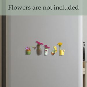 Mini-vases magnétiques mignons pour réfrigérateur, petits vases magnétiques en céramique et en verre pour réfrigérateur, tableau blanc de bureau et <span class=keywords><strong>casier</strong></span> - Product Image 4