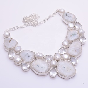 แฟชั่นสร้อยคอ Druzy พลังงานแสงอาทิตย์ควอตซ์ - Product Image 6