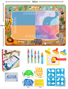 แผ่นรองวาดน้ำขนาดใหญ่สำหรับเด็ก 150*100 ซม. ผ้ารองวาดภาพสำหรับระบายสี พร้อมปากกาวิเศษ บรรจุกล่อง - Product Image 5