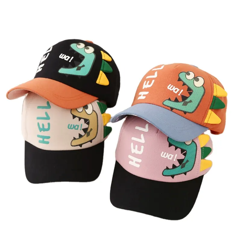 Lovely New Baby Hat Kids Corduroy Baseball Cap Cartoon Dinosaur Print baseball hat for Baby Girl Boy