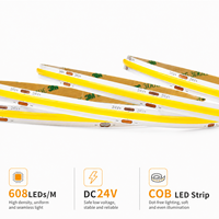Bande lumineuse LED flexible DC24V COB 608 LED/m pour éclairage de miroir et décoration de pièce
