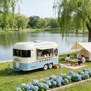 Manual <b>Lock</b> Position Food Cart Fixed Stall Cart Prevent <b>Sliding</b> On Inclined Road Surface - Product Image 1