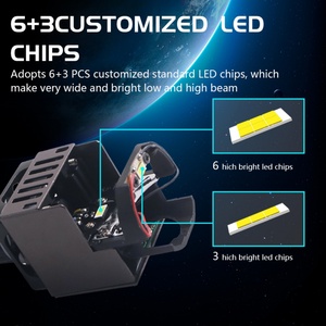 SANVI Nouveau Design Phares Auto 52W 6000K 1,5 Pouce M2+ Lentille de Projecteur Bi-LED Matricielle OEM ODM Universel pour Voiture et Moto - Product Image 4