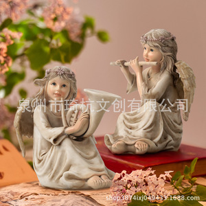 Angel Figurine <b>Set</b> Resin Craft Home Decoration Artistic Sculpture Ornament - Product Image 3