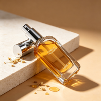 Flacon pulvérisateur carré en verre ambré de 10/20/30/50/100 ml pour huiles essentielles et parfums, avec pompe pulvérisatrice noire pour huile capillaire