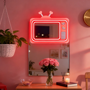 Specchio al Neon segno di decorazione per ragazze camera idee regalo uniche Telly specchio da parete arte dormitorio decorazioni regali per lei - Product Image 1
