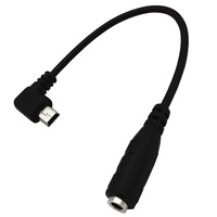 15cm 3.5mm femelle à 5 broches Mini USB mâle 90 Angle Microphone adaptateur câble prise Audio tressé Angle droit Mini 5pin à DC3.5