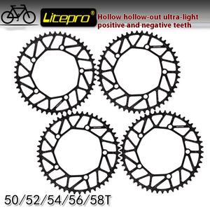 จานโซ่จักรยานพับได้ Litepro LP แบบแผ่นเดียว 50/52/54/56/58 ฟัน แบบฟันบวกและฟันลบ พร้อมขาจานอะลูมิเนียมอัลลอยด์ P8 Sra683 <span class=keywords><strong>Jp8</strong></span> - Product Image 5