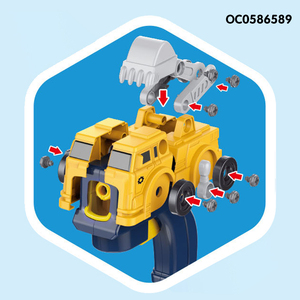 Jouets pour enfants : excavatrice à friction, camion à assembler soi-même, pistolet à bulles de <span class=keywords><strong>savon</strong></span> - Product Image 3