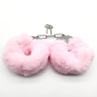 Menottes en fourrure moelleuse avec clés, menottes en métal duveteuses, menottes en peluche douce, menottes SM bondage à déverrouillage rapide pour couples cosplay