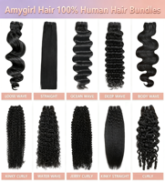 Extensions de cheveux humains vierges bouclés 100% naturels pour tresses, nœuds invisibles, plumes au crochet, 14-30 pouces, pour professionnels
