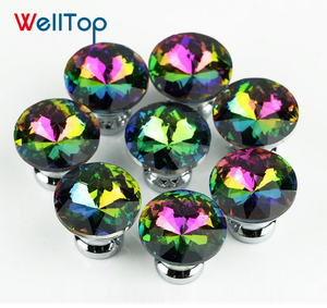 유리제 문 손잡이 서랍 찬장 캐비넷 문 잡아당기기 손잡이 다채로운 수정같은 서랍 손잡이 Dia30Xh30Mm VT-01.148