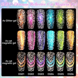 Lilycute 7ml năng động phản chiếu mèo mắt từ nghệ thuật móng tay Disco gel siêu <span class=keywords><strong>flash</strong></span> gel đánh bóng cho OEM chai nhãn hiệu riêng - Product Image 2