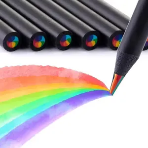 Seven color pencil a multi-color fun color lead children's drawing rainbow wood pen wholesale