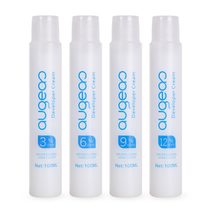 Augeas OEM, venta al por mayor, 100ml, uso profesional en salón, sin peróxido alérgico, crema oxidante orgánica de hidrógeno, Desarrollador de cabello líquido - Product Image 1