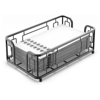 Porte essuie-mains moderne en métal noir mat pour salle de bain, rangement de serviettes, panier, plateau pour salle de bain et cuisine