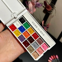 Palette de 18 couleurs primaires pour le nail art, gel de transfert en forme de fleur, gel ombré Pat Pat pour usage en salon