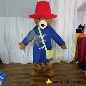 Funtoys - Roupa de mascote de urso com chapéu vermelho personalizada de alta qualidade, casaco interessante para grandes festas e eventos, com desenhos animados, para adultos