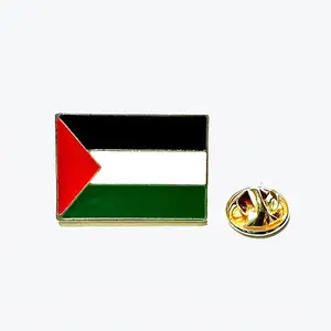 Werkspreis individuelle weiche Emaille-Revers-Stifte Metall Palästina-Flagge Revers-Stift