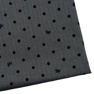 Tessuto Jacquard in Poliestere Nais Viola Nero Grigio a Pois con Fiocco e Linee in Twill per Abiti, Giacche e Accessori da Matrimonio - Product Image 1
