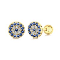 Hainon – boucles d'oreilles œil de diable en argent Sterling 925, perles rondes, fermoir à vis, bouchons d'oreille