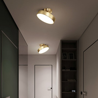 Rond Porche Hall Lumières Chambre Nordique En Laiton Moderne Simple Led Couloir Cuivre Plafonnier