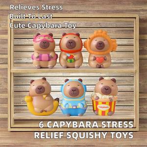 Jouet anti-stress en mousse PU en forme de capybara, à remontée lente, à presser, décorations de table de dessin animé, pour enfants de 5 à 7 ans, unisexe - Product Image 2
