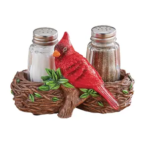 Set 3 buah figur Kardinal poli resin buatan khusus pengocok garam dan merica