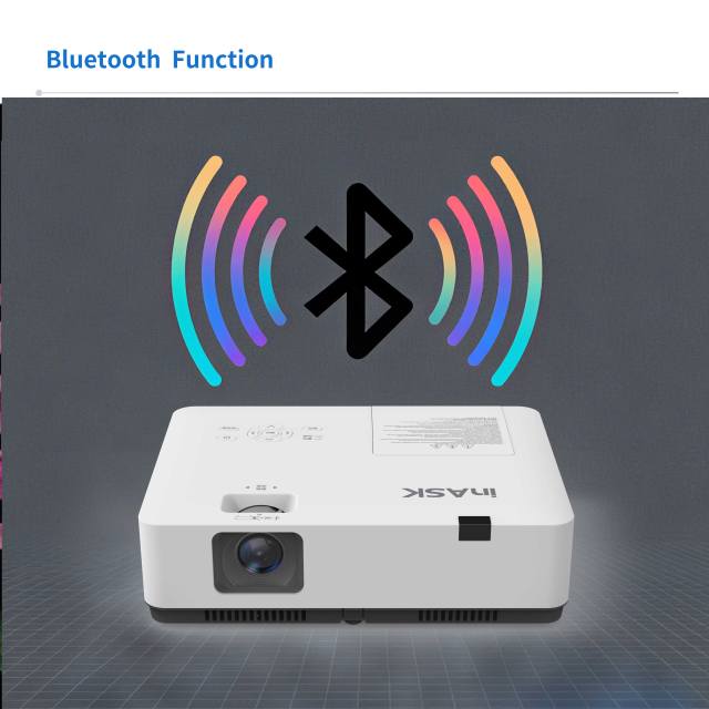 Smart Projector Android 10 Business 4K 4600 Lumens Built-in Speakers USB WiFi Portable LCD TV Stick Home Cinema 3D Movie