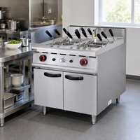 Cuisinière à gaz commerciale autonome à 4 brûleurs avec four, en acier inoxydable, pour restaurant