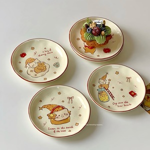 <span class=keywords><strong>Plato</strong></span> de Postre y Bocadillos de Alta Calidad para Niñas, 6 Pulgadas, Apto para Microondas, Diseño de Dibujos Animados, Estilo Instagram, <span class=keywords><strong>Plato</strong></span> Bonito - Product Image 3