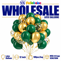 Ballons en latex vert or de 12 pouces, fabrication directe d'usine, CE/EN71/BSCI/CPC, OEM/ODM, pour anniversaires, mariages, baby showers et autres fêtes
