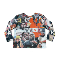 High Street tissé tapisserie pull personnalisé hommes mode rappeur Streetwear Tapisserie coupe et coudre tige vague col rond fabricant