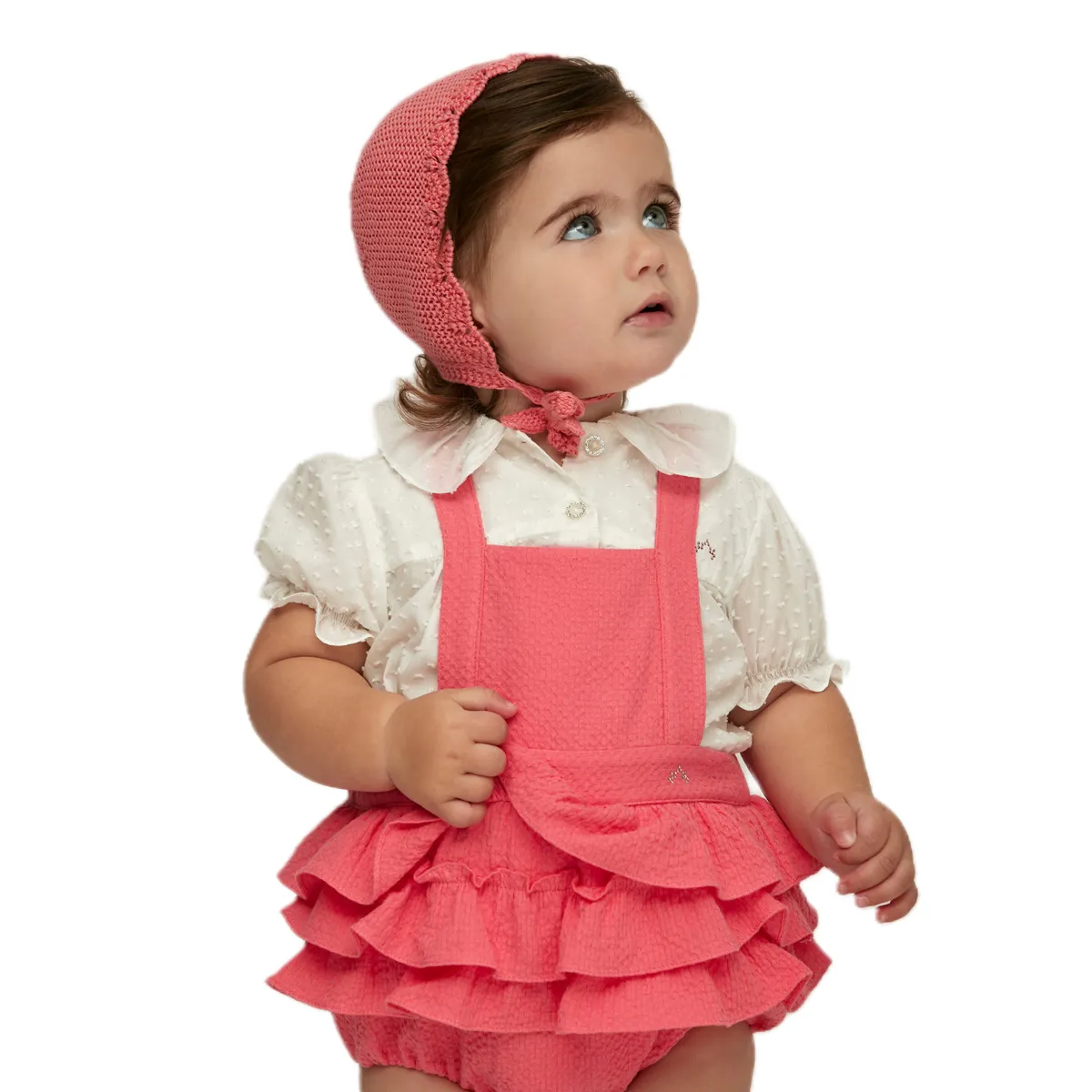 2023 enfant en bas âge filles vêtements bio coton mousseline rose couleur jarretelle Onesies filles combinaison bébé bulle tricot barboteuse