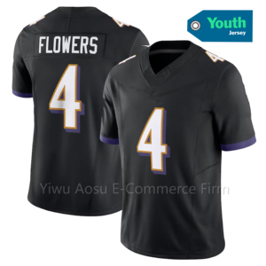 2025 Baltimore Football-Trikots für Jugendliche 0 Smith 8 Lamar Jackson 22 Derrick Henry 4 Flowers Genähte Limited Football-Shirts - Product Image 5