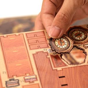 Nouveau Style Dollhouse Bibliothèque Décoration Livre Nook Étagère Insert Livre Nook Kit avec LED Veilleuse - Product Image 4